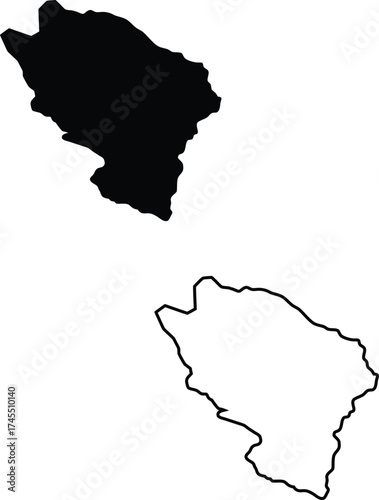 Two contrasting representations of a distinct southern European peninsular region map on white
