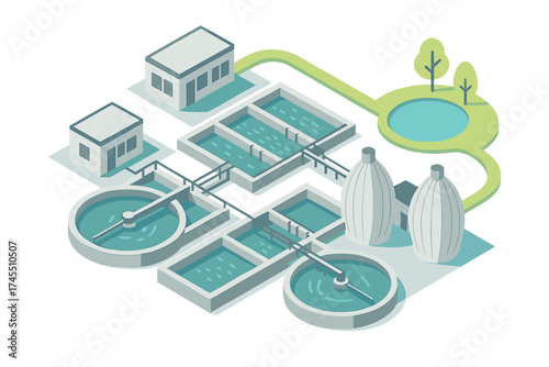 Large scale industrial water purification and sewage treatment facility