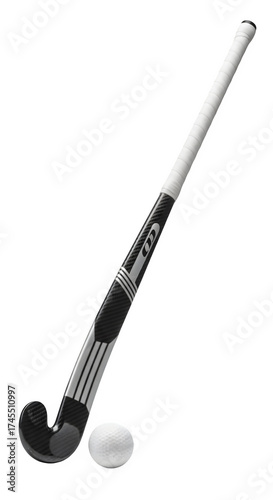 Field Hockey Stick and Ball Isolated - Sports Equipment, Game Essentials, Competitive Sport, Active Lifestyle