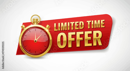 Urgent limited time offer with stopwatch timer for sales and promotions