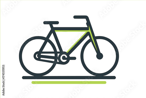 Stylized classic road bicycle design emphasizing eco-friendly travel and exercise