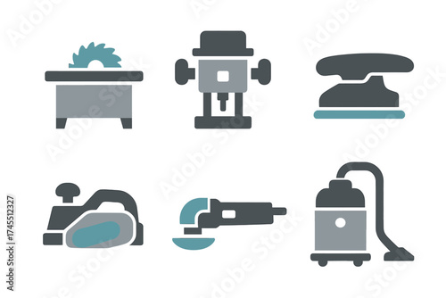 Essential woodworking and construction power tools set for workshop maintenance