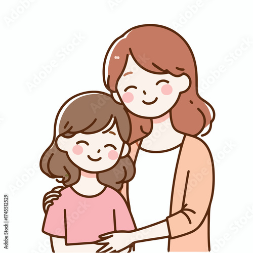 Mommy and her Daughter Happily. Happy Mother Day