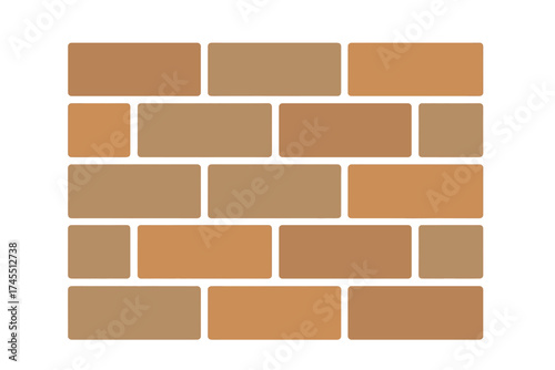 Seamless stylized wall texture background pattern of brown and terracotta bricks