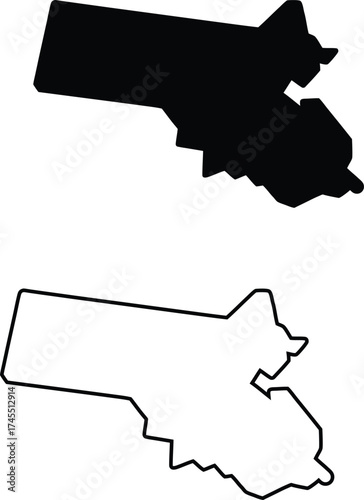 Modern geographical map of Västra Götaland County in Sweden featuring both solid and line contours