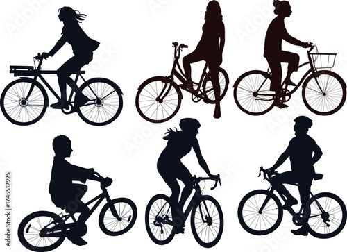 silhouette of a man riding a bicycle