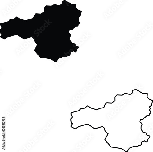 Clear geographic map of Södermanland County in Sweden showcasing both filled area and border lines