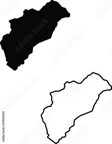 Geographical representation of Halland County in Sweden showing both filled and outlined boundaries