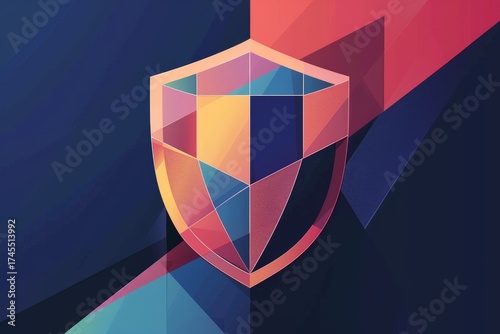 Abstract geometric shield representing protection and security