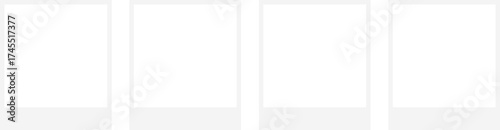 Template photo collage group different pictures album. Empty different photo frame. Set realistic photo card frame mockup vector.