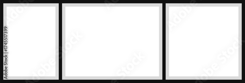 Template photo collage group different pictures album. Empty different photo frame. Set realistic photo card frame mockup vector.