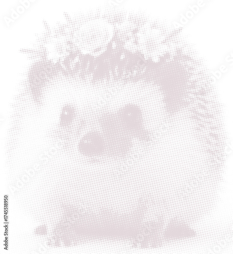 Cute Halftone Hedgehog with Flower Crown Vector Art. Minimalist woodland animal illustration for nursery decor, greeting cards, and modern prints. Simple dot pattern graphic.