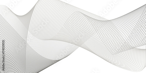 Energy abstract smooth gray gradient frequency isolated element creative blend curve flow line technology modern white web banner vector beautiful waveform light music energy design.	