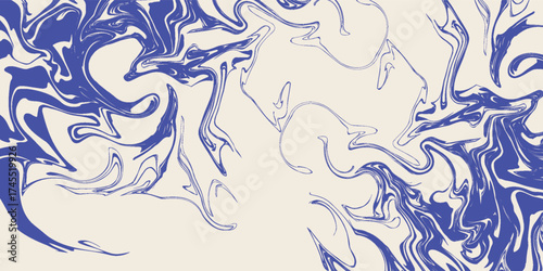 Modern Blue wavy lines abstract background. Trendy psychedelic retro style backdrop. Waves, swirl and twirl pattern. Twisted distorted vector texture. Y2k aesthetic design