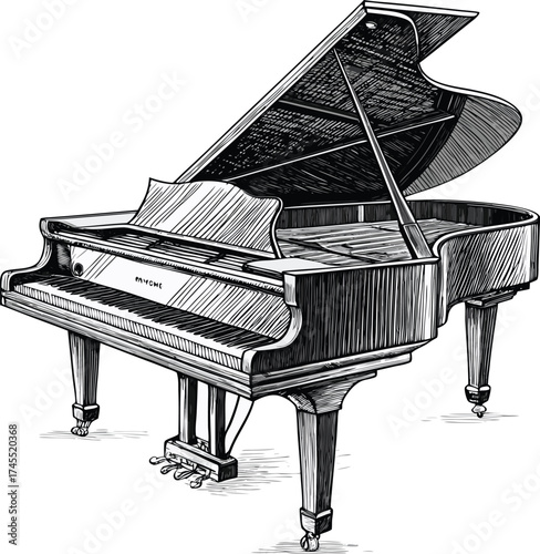 Elegant Grand Piano Illustration