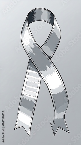 Gray awareness ribbon, subtly textured