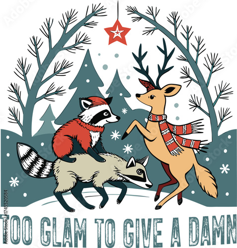 TOO GLAM TO GIVE A DAMN  T-SHIRT DESIGN
