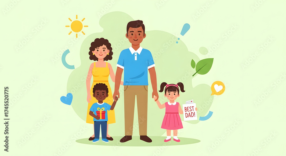 Fototapeta premium Happy Family Holding Hands Celebrating Love and Togetherness Outdoors with Sunshine and Greenery