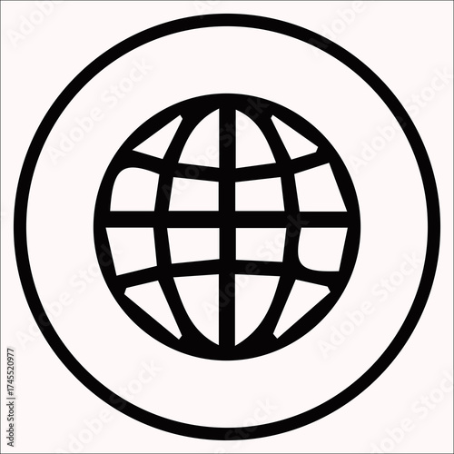 Simple globe icon representing global connectivity Vector
