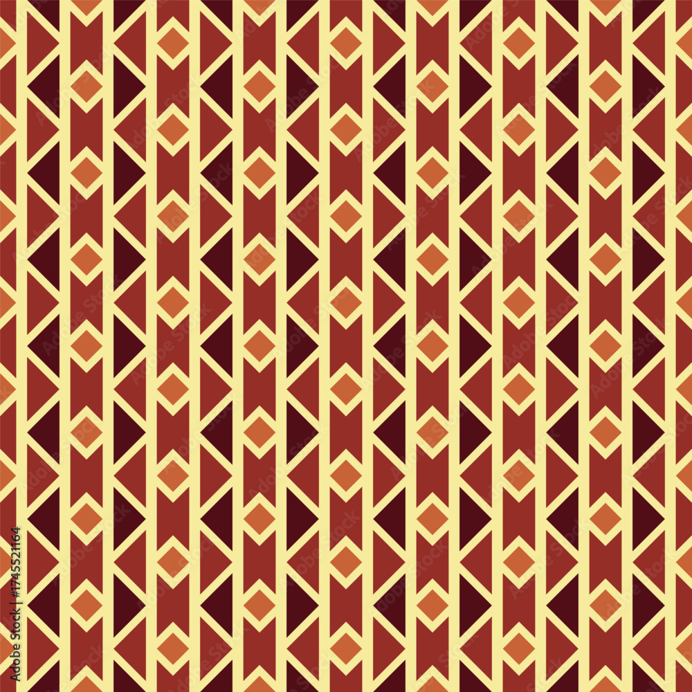 Fototapeta premium Geometric Seamless Ornamental Arrow Pattern Surface for Textile Design