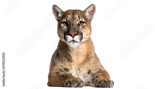 Cougar resting, front view