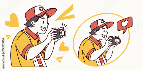 Cartoon Style Vlogger Character Illustration
