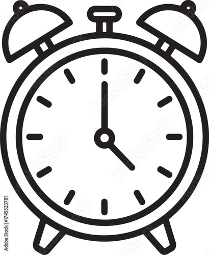 Alarm Clock Vector Icon.