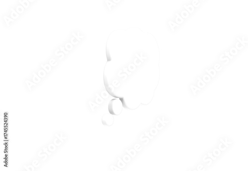 thought balloon emoji angle view without shadow 3d render