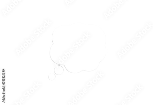 thought balloon emoji front view without shadow 3d render