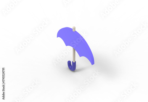 umbrella emoji top view with shadow 3d render