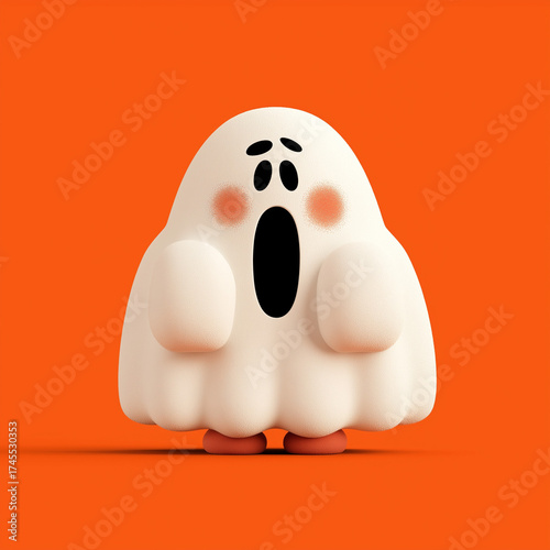 Ghost fun not scary rounded shapes