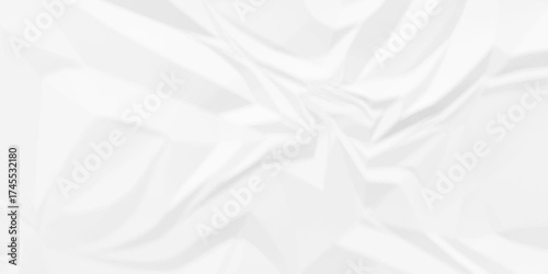 Creased abstract white document antique canvas old paper crumple texture wrinkle parchment empty letter texture.	