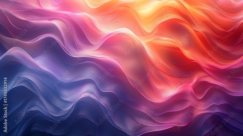 Fototapeta premium Vibrant Swirling Abstract Waves Gradient Background Design