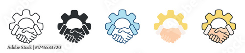Partnership Icon Set Multiple Style Collection