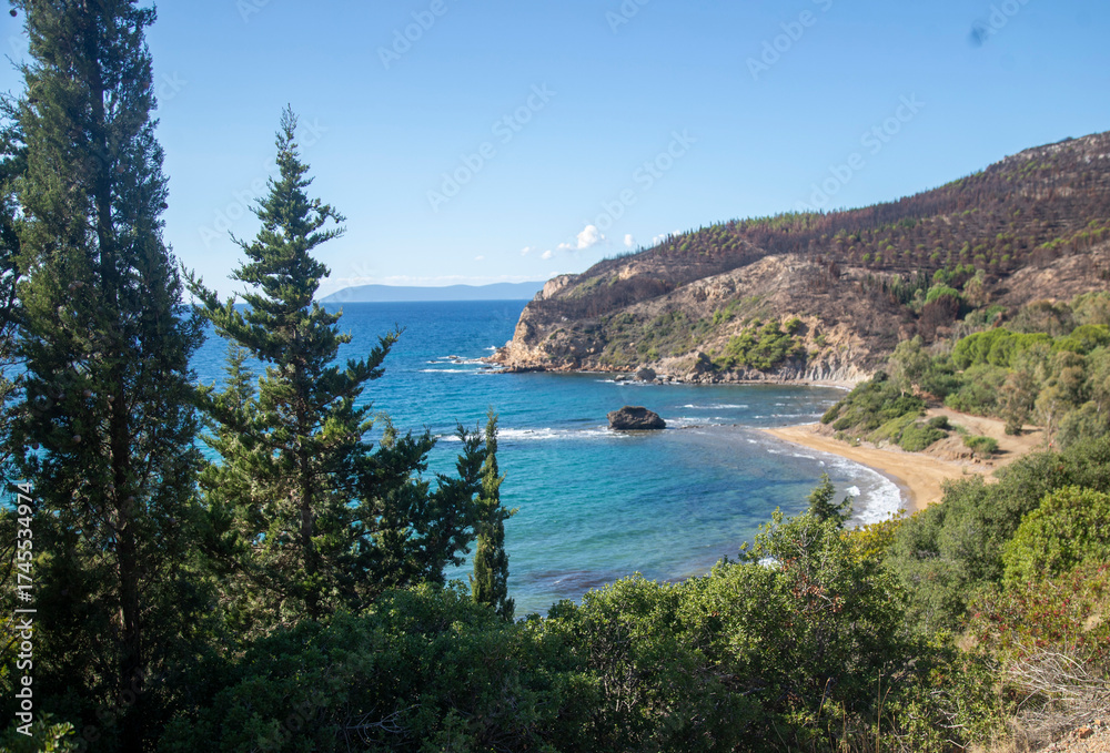 Naklejka premium Izmir Seferihisar Hearted Bay (KALPLI KOY)