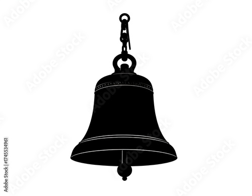 Silhouette of a hanging bell