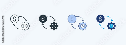 Real Time Liquidity Icon Multiple Style