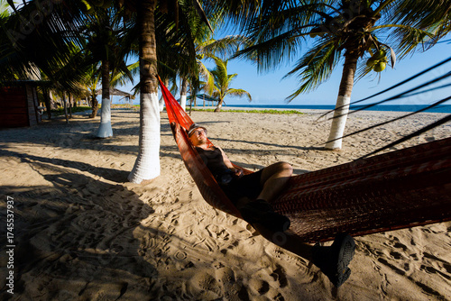 Man in hammock Puerto Suelo Maxico