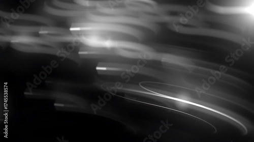 Elegant Radiant Light Beam with Glitter Sparkles — Abstract Futuristic Glow in Dark Silver Atmosphere