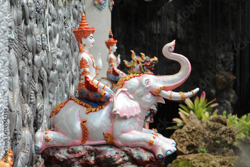 Deva statue in Wat Sridonmoon, Chiang Mai Province, Northern Thailand.