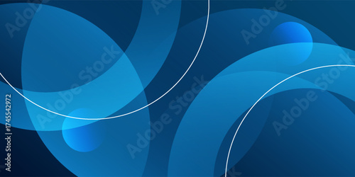 Abstract blue background with sparkling geometric lines. Modern blue gradient circle shape design. Futuristic technology concept. Suitable for modern brochures, posters, banners, and covers.