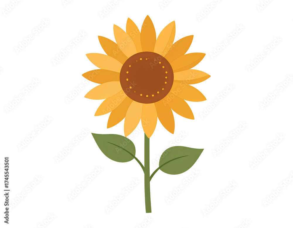 Obraz premium Firefly_Minimalist Illustration of Harvest Sunflower_