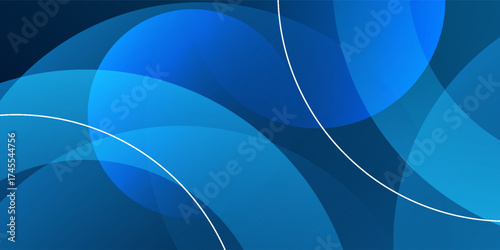 Abstract blue background with sparkling geometric lines. Modern blue gradient circle shape design. Futuristic technology concept. Suitable for modern brochures, posters, banners, and covers.