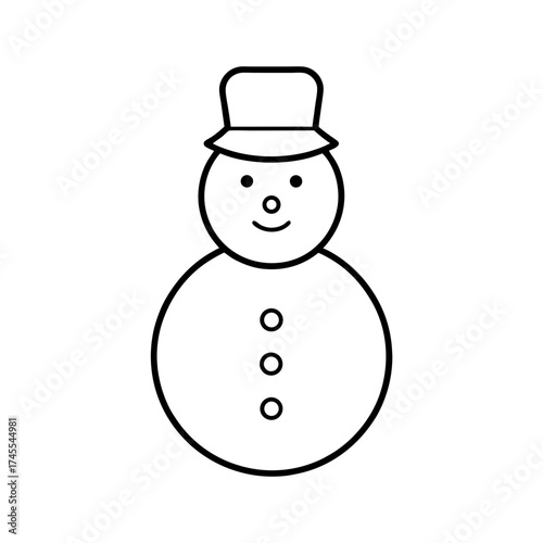 outline vector illustration of a snowman icon vector art