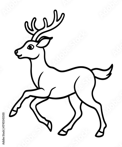 Wallpaper Mural Elegant deer outline in motion vector drawing illustration design Torontodigital.ca