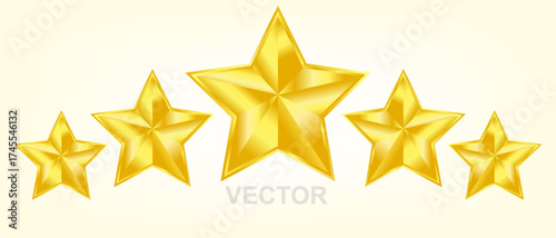 Set rating stars icon badges Feedback customers Rank level of satisfaction rating Five stars