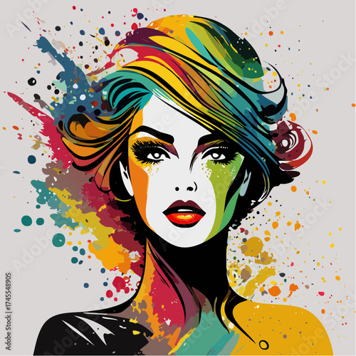luminous odyssey layered collage portraits abstract flowers neon glitch impressionist splatter ornate filigree aqua fuchsia gold ivory black dynamic montage poster print editorial merchandising asset