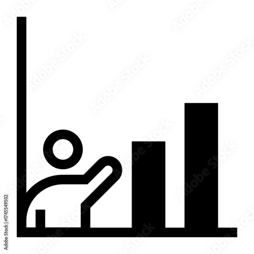 Icono de crecimiento empresarial. Progreso financiero y profesional con gráficos ascendentes. Ilustración vectorial