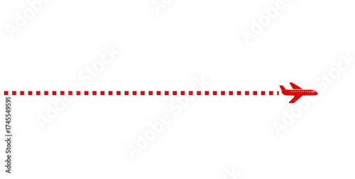 Animation of red airplane route to the pin point