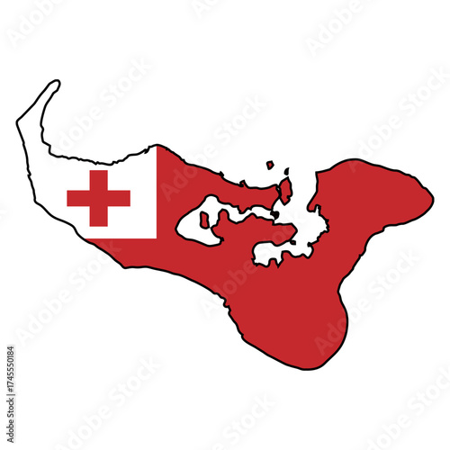 map of Tonga flag